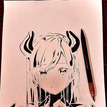 切り絵『癒月ちょこ』