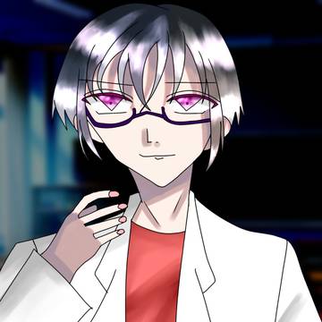黒髪メガネ白衣