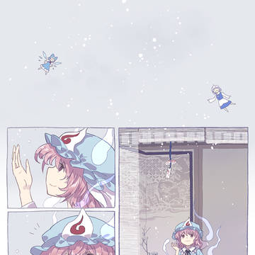 雪和樱花与菓子