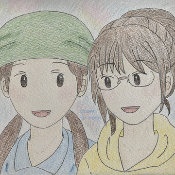 後藤羽矢子先生と私屋カヲル先生のイメージイラスト