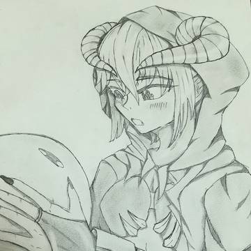 スライムと角娘