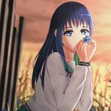 At the field with flowers