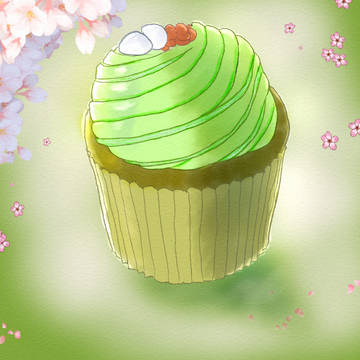 抹茶のカップケーキ
