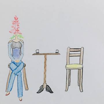 湯気と花とひと時を