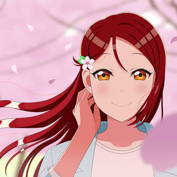 桜の下の美女