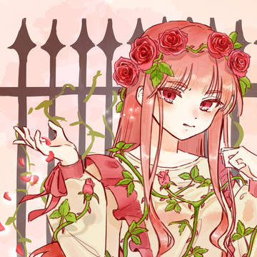 花弁を散らしたバラ