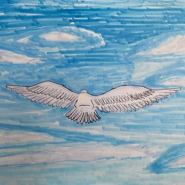 東方英軍隊　フレディ画　「平和の空」