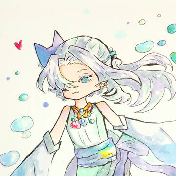 お面をかぶった人魚
