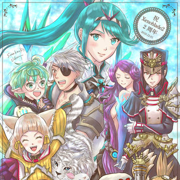 ゼノブレ2発売2周年のときの絵