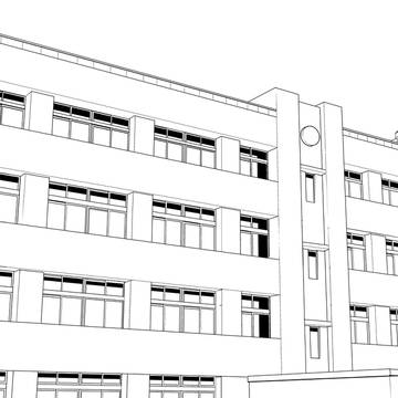 漫画背景フリー素材　学校　校舎