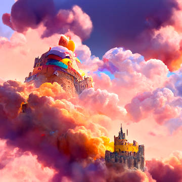 Candy city in the clouds