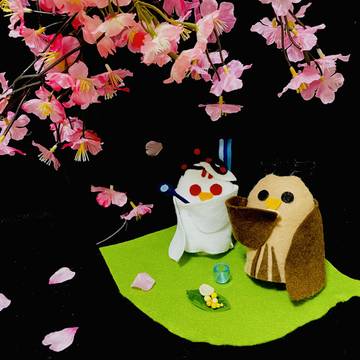 サンファン鳥キャラ　<四月一日の夜桜>