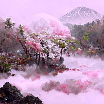 Chinese painting about sakura