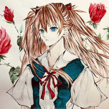 エヴァンゲリオンのアスカ様描きました