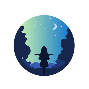 Girl and trees