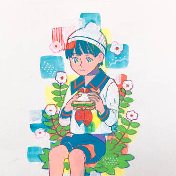 サンドイッチを食べる男の子