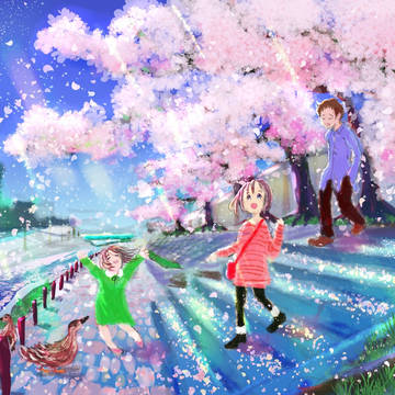 桜と三兄妹