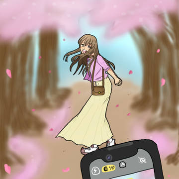 桜と彼女