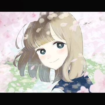 桜の下の彼女