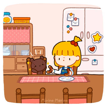 はんぶんこ……
