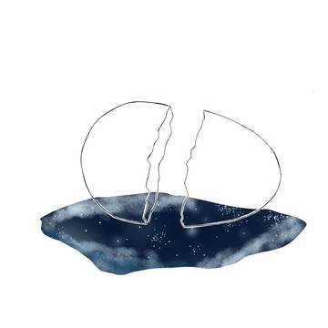 Broken transparent egg