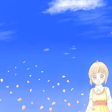 桜と空と、女の子
