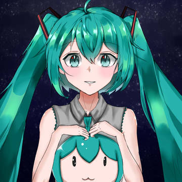 画的miku，同人图，进步惹