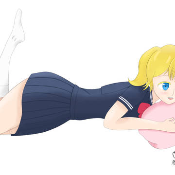 Mia hugging pillow