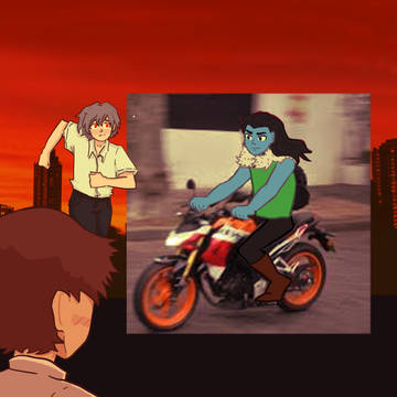 Kaworu running towards Shinji