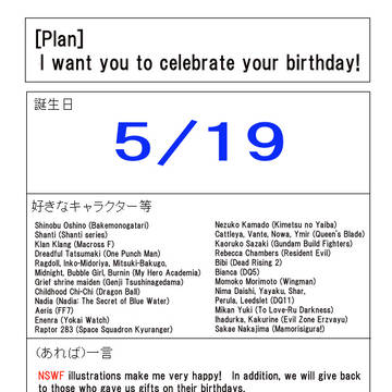 [Planning] I want you to celebra