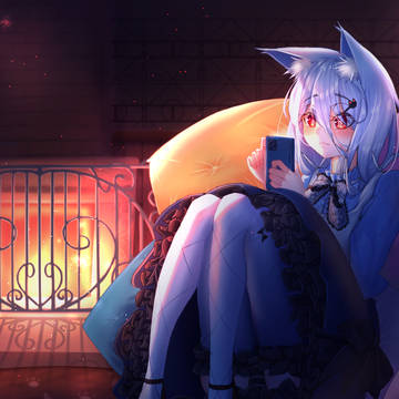 暖炉と美少女