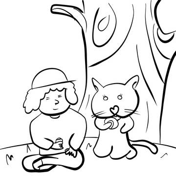 ネコちゃんマンガ　いつもの一日