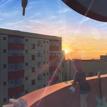 夕日