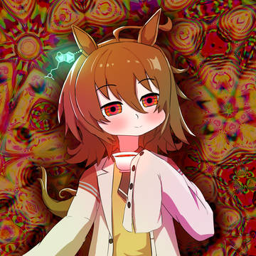 お茶を飲むアグネスタキオンさん