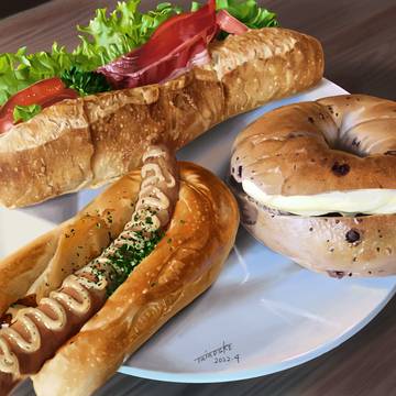 お昼に食べたパンの絵