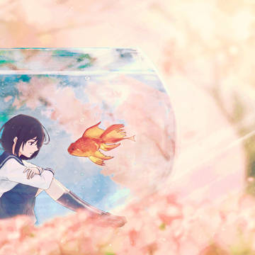 花時雨と金魚鉢
