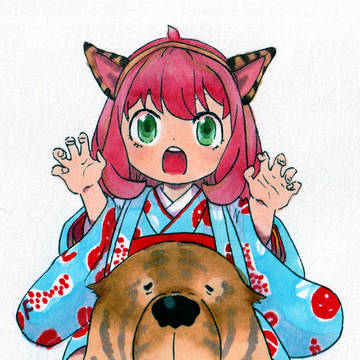 アーニャとボンド（模写）