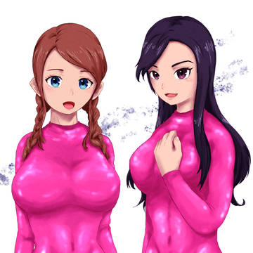 桃色ラバースーツ