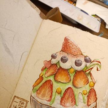 いちご抹茶サンドかき氷