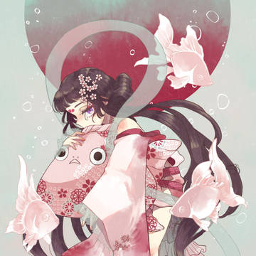 桜花の金魚