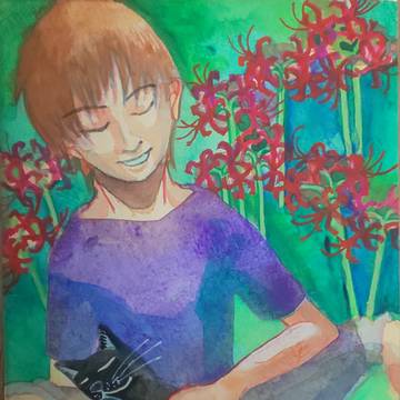 猫と彼岸花
