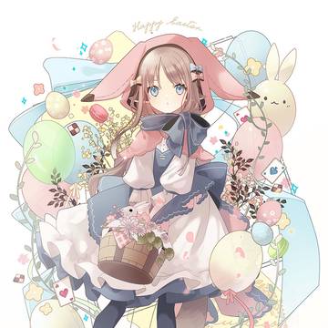 うさ耳フードの狼ちゃん