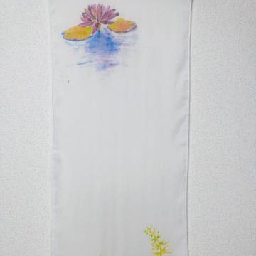 「睡蓮と金魚」手描き手ぬぐい