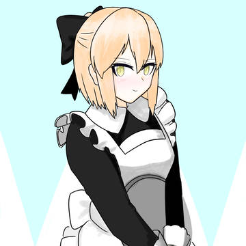 100日チャレ二十二日目メイド服沖田さん