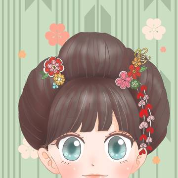 前髪ありの日本髪結
