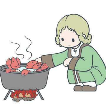 エビをもぐもぐするラーヤちゃん