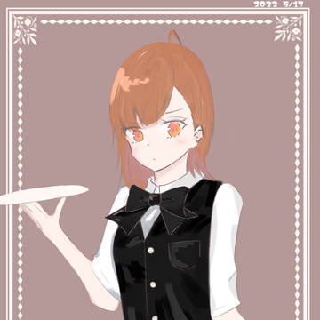 黒服も似合いそう、という絵