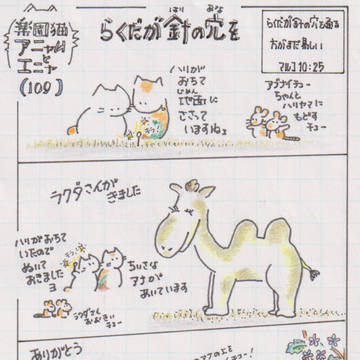 楽園猫シリーズ(109)「らくだが針の穴を」
