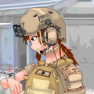 海兵隊員とドローン
