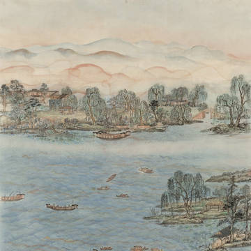 湧金夕照圖